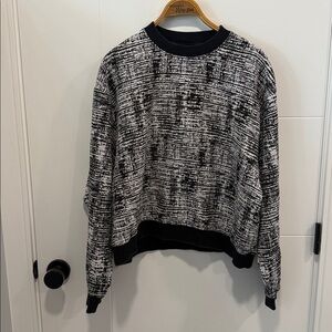 Zanerobe Marled Black and White Crew Sweater size large